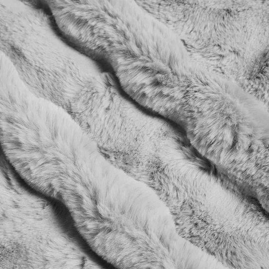 vidaXL Furry Blanket Double Size 220x240cm Gray
