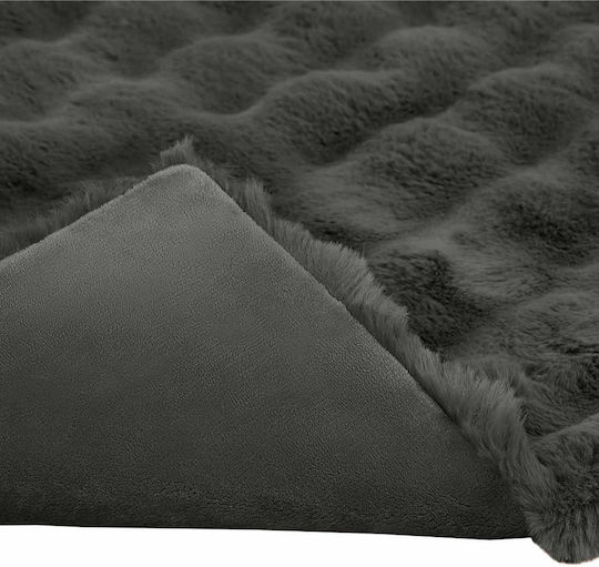 vidaXL Pelzige Decke Übergröße 220x240cm Dunkelgrau