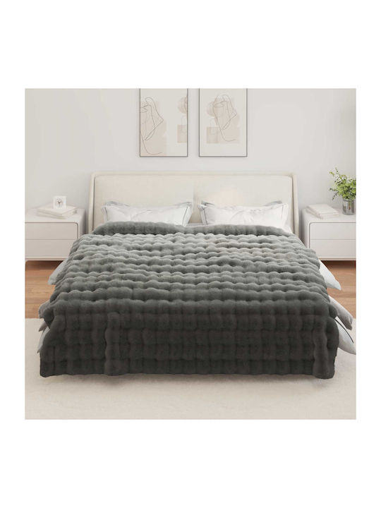 vidaXL Pelzige Decke Übergröße 220x240cm Dunkelgrau