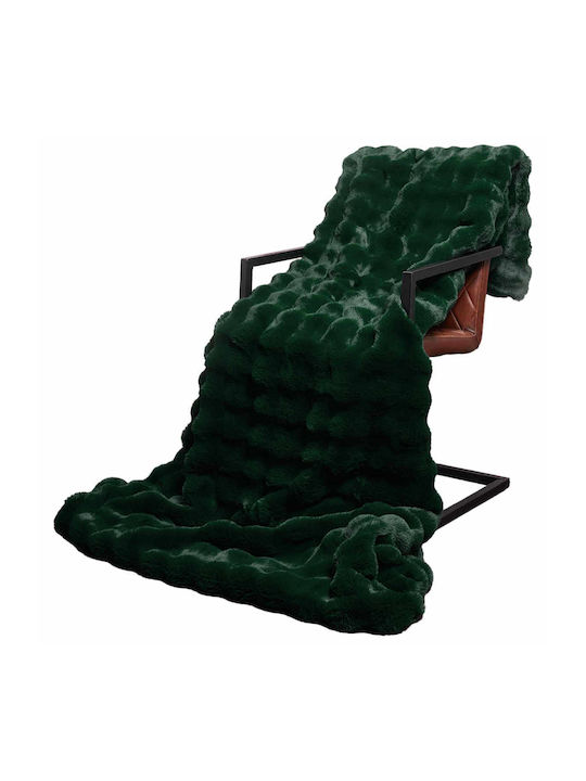 vidaXL Pelzige Decke Übergröße 220x240cm Dunkelgrün
