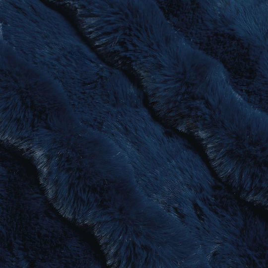 vidaXL Furry Single Blanket 150x220cm Light Blue Blue
