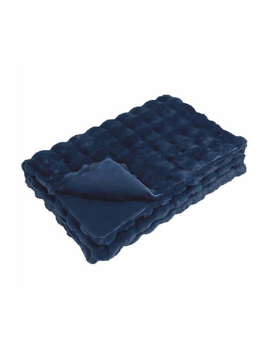 vidaXL Pelzige Decke Moni 150x220cm Hellblau Blau