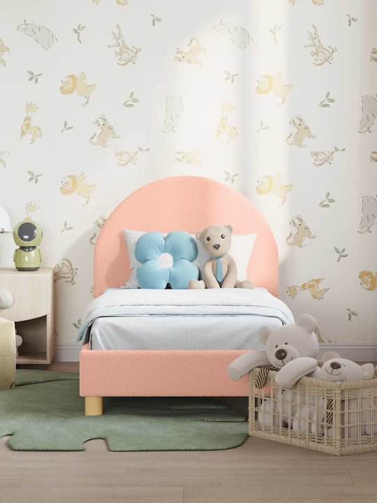 Pat pentru Copii Single Roz pentru Saltea 70x140cm