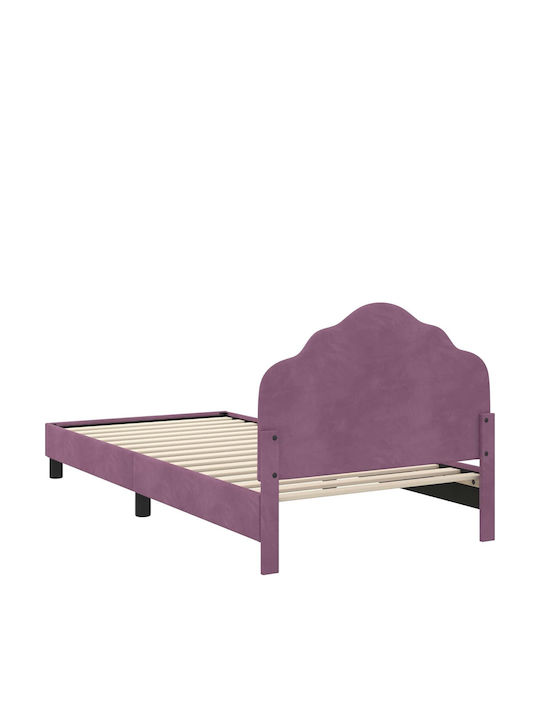 Pat pentru Copii Single Violet pentru Saltea 80x200cm