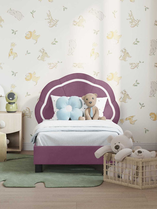 Kinderbett Einzeln Lila für Matratze 70x140cm