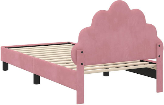 Kids Single Classic Bed with Storage Space Pink for Mattress 80x160cm