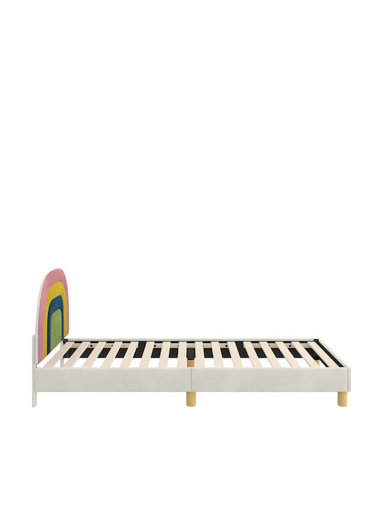 Kids Bed Single Beige for Mattress 90x190cm