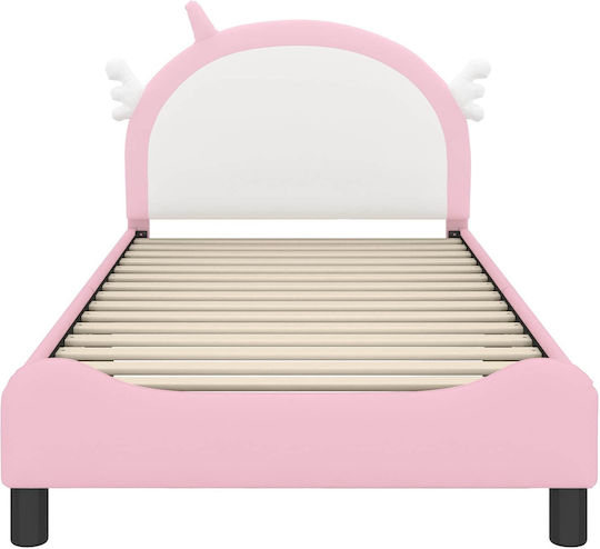 Kids Bed Single Pink for Mattress 90x200cm