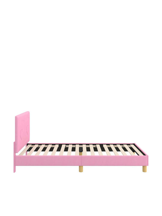 Kinderbett Einzeln Rosa für Matratze 90x190cm