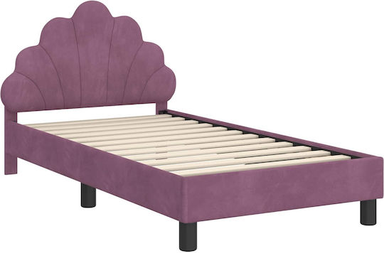 Kids Bed Single with Storage Space Purple for Mattress 80x160cm