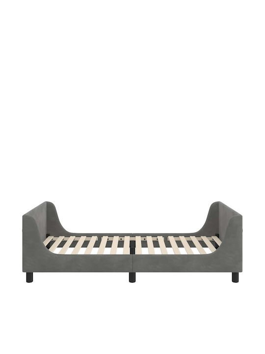 Παιδικό Κρεβάτι Μονό Γκρι για Στρώμα 90x190cm