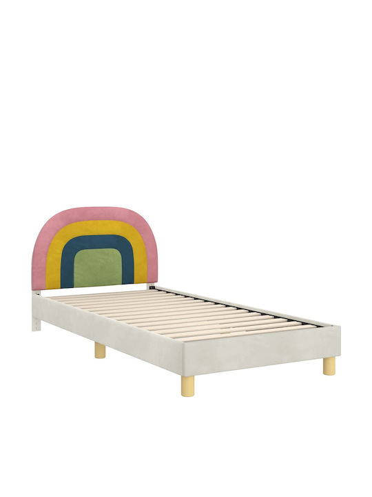 Pat pentru Copii Single Bej pentru Saltea 90x200cm