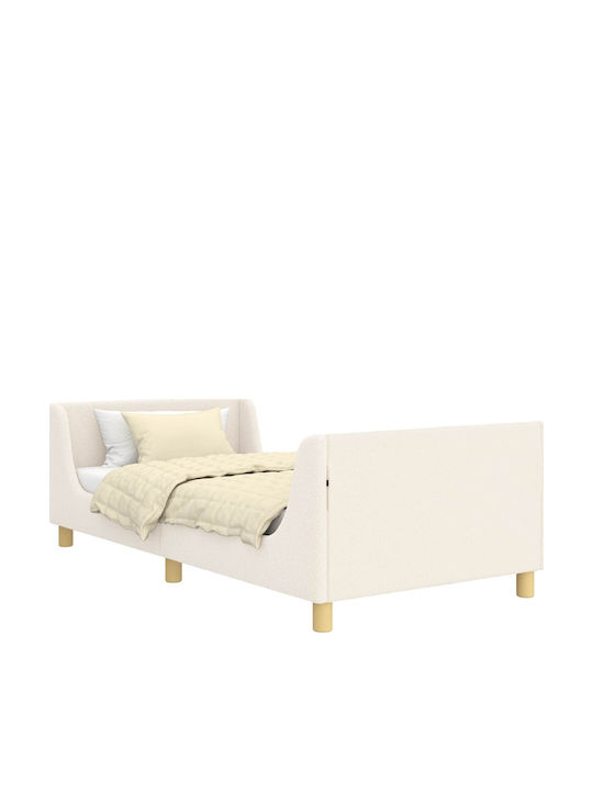 Kids Bed Single Beige for Mattress 90x190cm