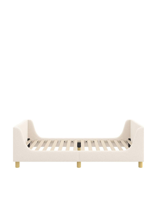 Kids Bed Single Beige for Mattress 90x190cm