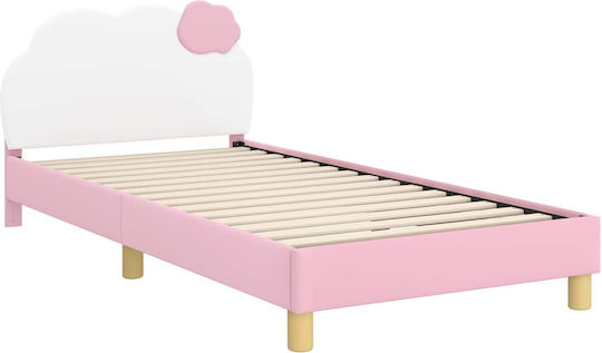 Παιδικό Κρεβάτι Μονό Ροζ για Στρώμα 90x190cm