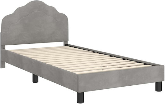 Kids Bed Single Gray for Mattress 90x200cm