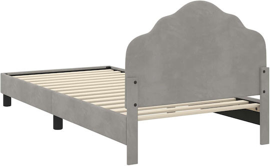 Kids Bed Single Gray for Mattress 90x200cm
