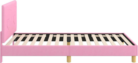 Kinderbett Einzeln Rosa für Matratze 90x200cm