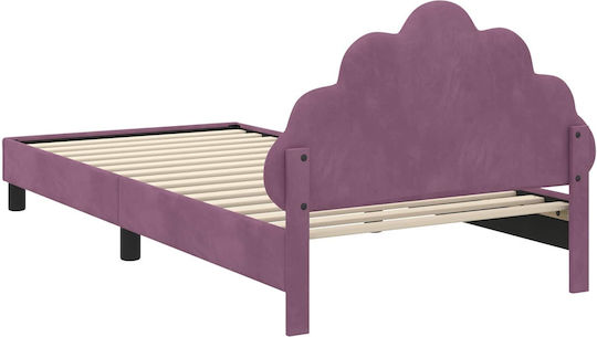 Kids Bed Single with Storage Space Purple for Mattress 90x200cm