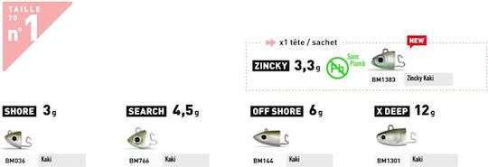 Fiiish Black Minnow Μολυβοκεφαλές Ψαρέματος Σετ 2τμχ No1 6gr