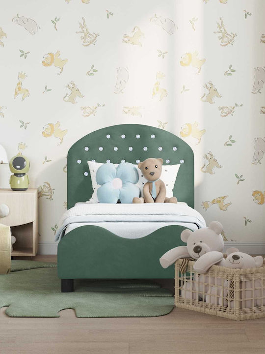 Pat Pentru Copii Clasic Single Cu Spațiu De Stocare Albastru Deschis Pentru Saltea 70x140cm