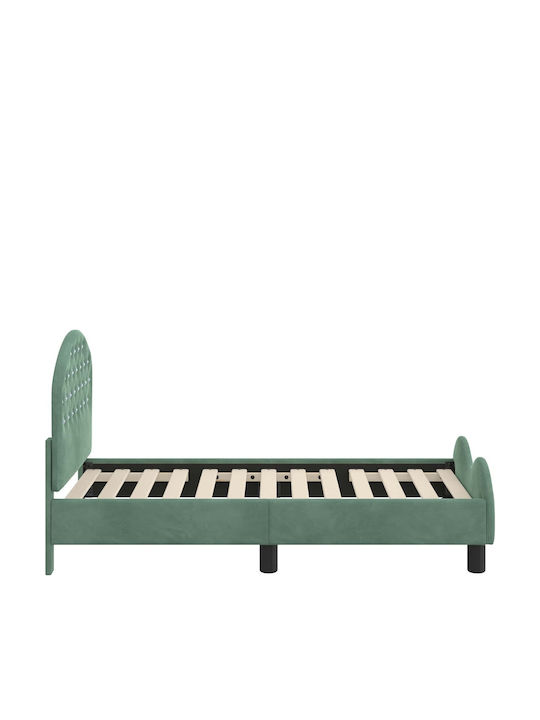 Pat Pentru Copii Clasic Single Cu Spațiu De Stocare Albastru Deschis Pentru Saltea 70x140cm