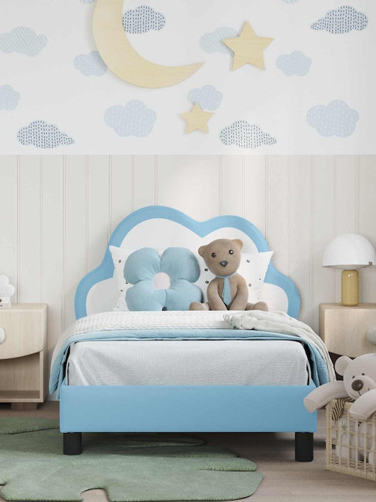 Kinderbett Einzeln Blau für Matratze 80x160cm