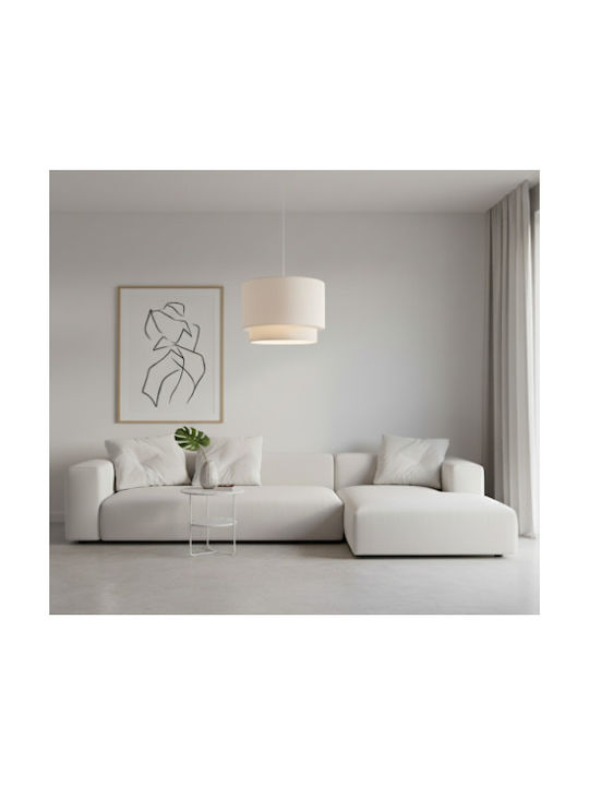 Pakketo Fersa Pendant Ceiling Light Cream with E27 Socket 30x20x20cm