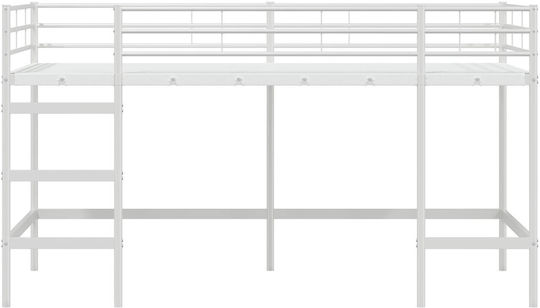 Kinderbett Hochbett Einzel Weiß für Matratze 100x201cm
