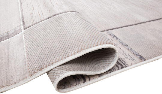 Klonaras Modern 9249 Teppich Rechteckig Synthetisch,Polyester/Cotton/Leather Beige White
