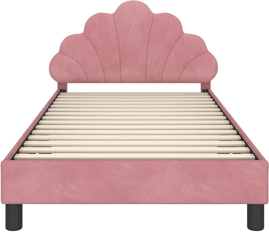 Pat pentru Copii Single cu Spațiu de Depozitare Roz pentru Saltea 80x200cm