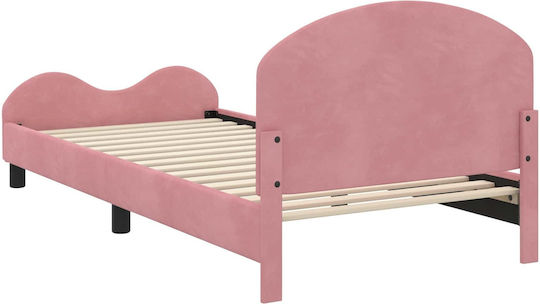 Kinderbett Klassisch Einzel mit Stauraum Rosa für Matratze 80x200cm