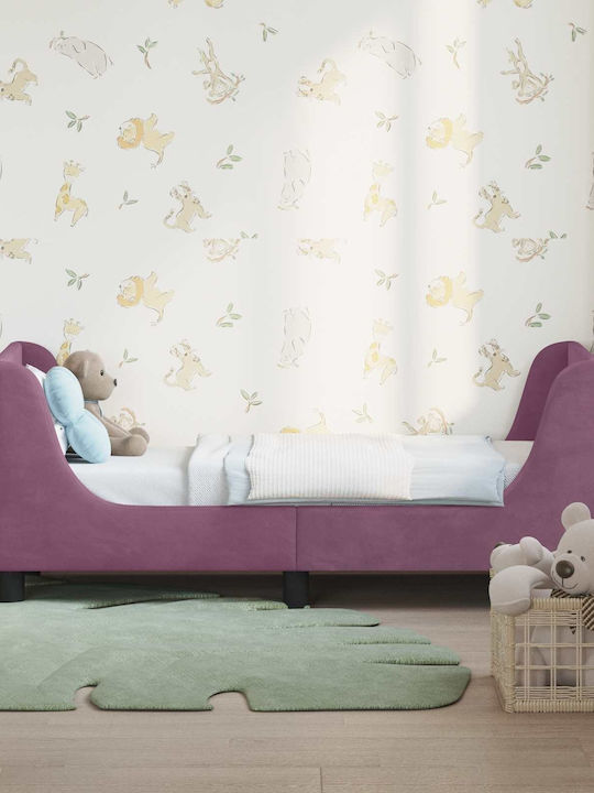 Kinderbett Einzeln Lila für Matratze 70x140cm