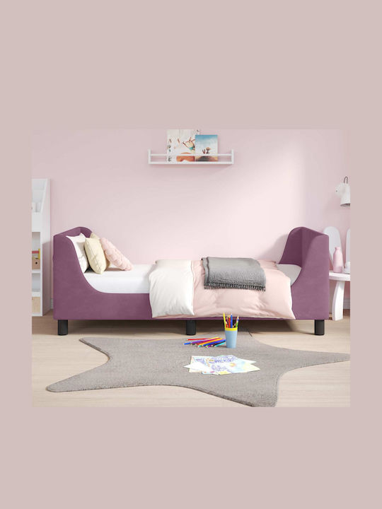 Pat pentru Copii Single Violet pentru Saltea 80x160cm
