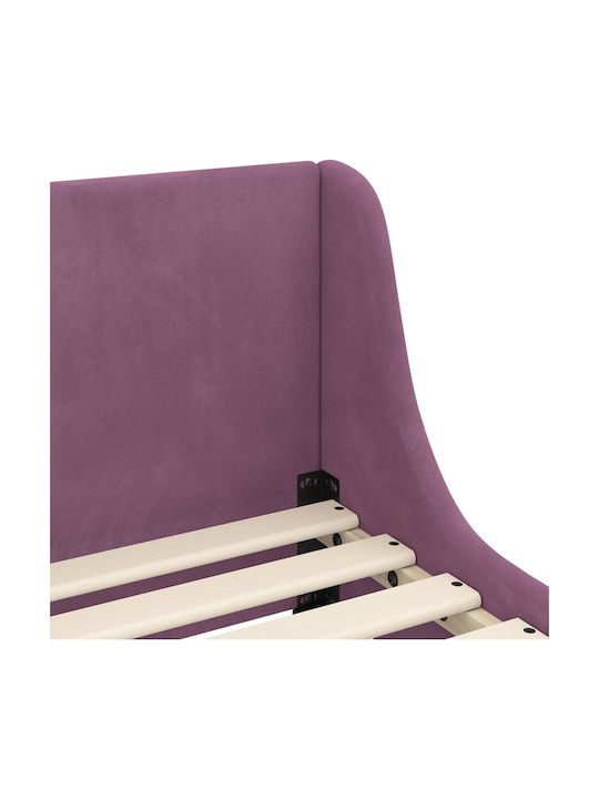 Pat pentru Copii Single Violet pentru Saltea 80x160cm