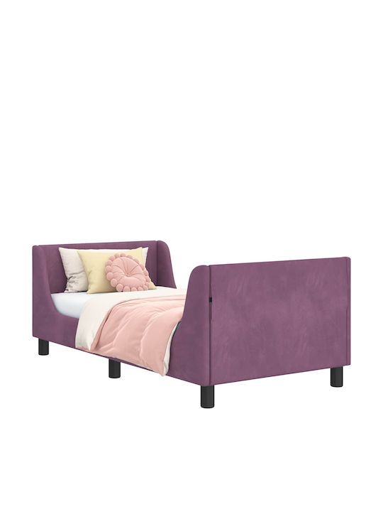 Pat pentru Copii Single Violet pentru Saltea 80x160cm