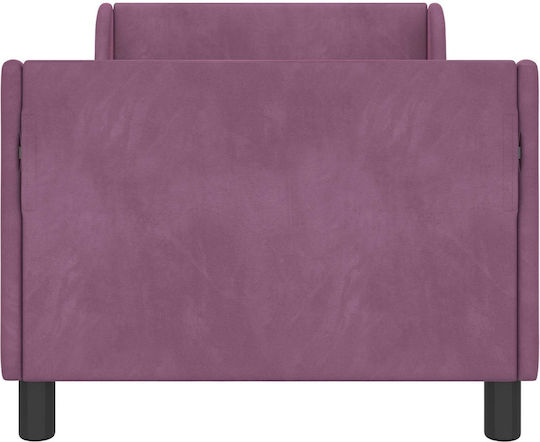 Kids Bed Single Purple for Mattress 80x160cm