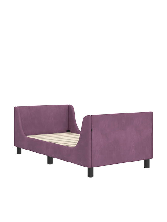 Pat pentru Copii Single Violet pentru Saltea 80x160cm