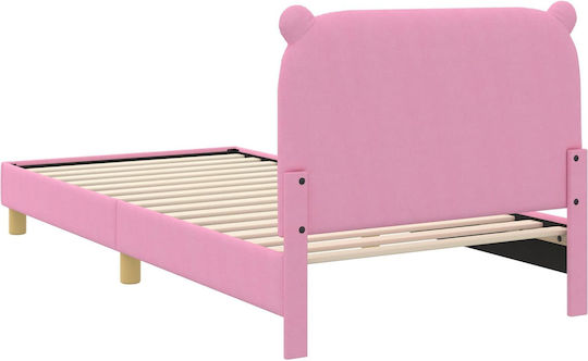 Παιδικό Κρεβάτι Μονό Ροζ για Στρώμα 90x190cm