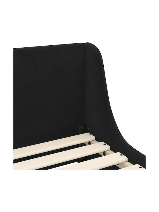 Kids Bed Single Black for Mattress 70x140cm