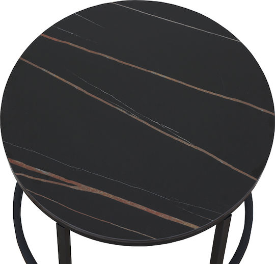 Round Zigon Set Cirki Metal Black 2 Pieces W53xL53xH47cm