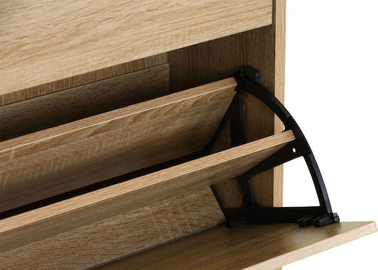 Zefiros Wooden Shoe Organizer with 3 Shelves Sonoma 60x24x115cm