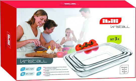 Ibili Rectangular Vas de Gătit Rezistent la Căldură Sticlă 1600ml 1buc