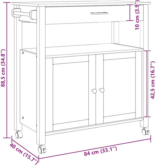 Floor Cabinet Black 84x40x88.5cm