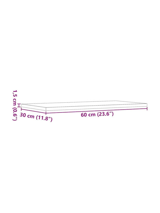 vidaXL Rectangular Raft de bibliotecă Placă din Lemn Agregat în culoarea Gri 60x30x1.5cm 805242 4buc