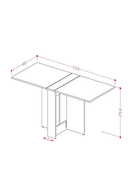 Collapsible Kitchen Table MDF Retro Gray 133x75x75cm