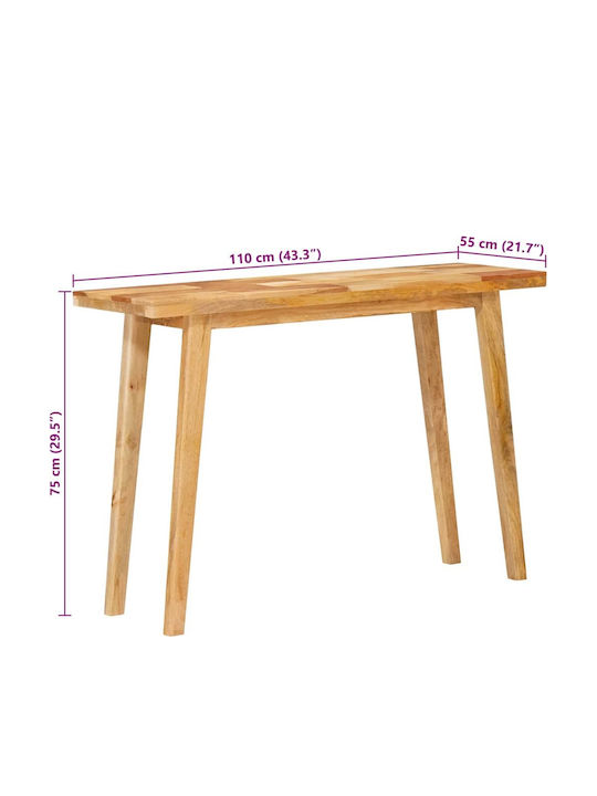 Table Dining Room from Solid Wood Natural 100x35x75cm