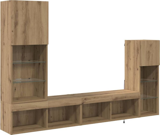 Wohnzimmer TV-Einheit Artisan Oak mit Beleuchtung