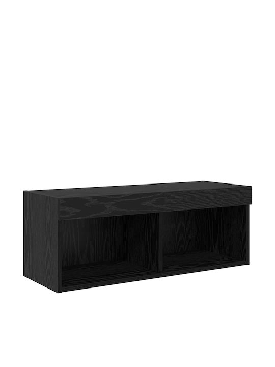 Wohnzimmer TV-Einheit Black Beech mit Beleuchtung L80xB30xH30cm
