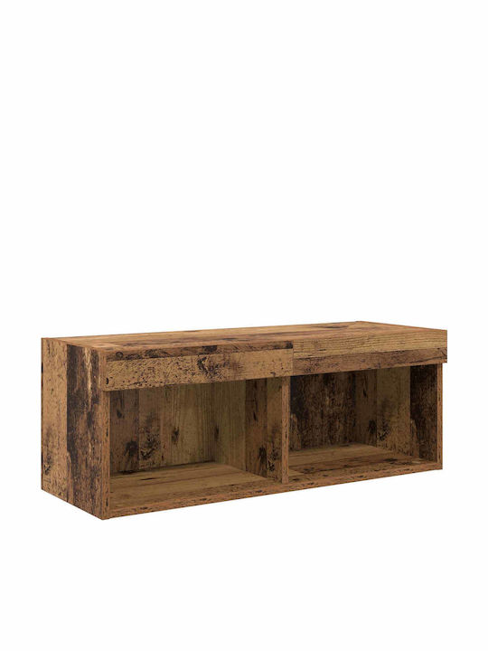 Living Room TV Unit with Lighting Old Wood L80xW30xH30cm